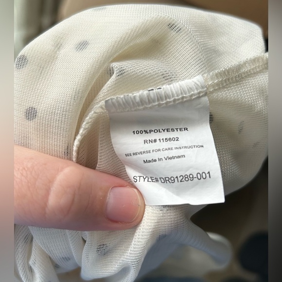 Lush size small Cream Sheer black Polka Dot sleeveless tank top - Picture 2 of 4